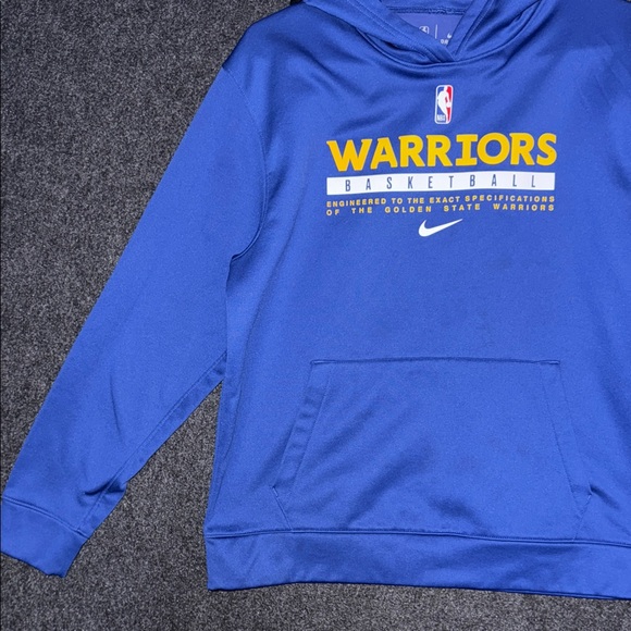 Nike Blue Warriors Basketball Hoodie Large - Picture 5 of 8